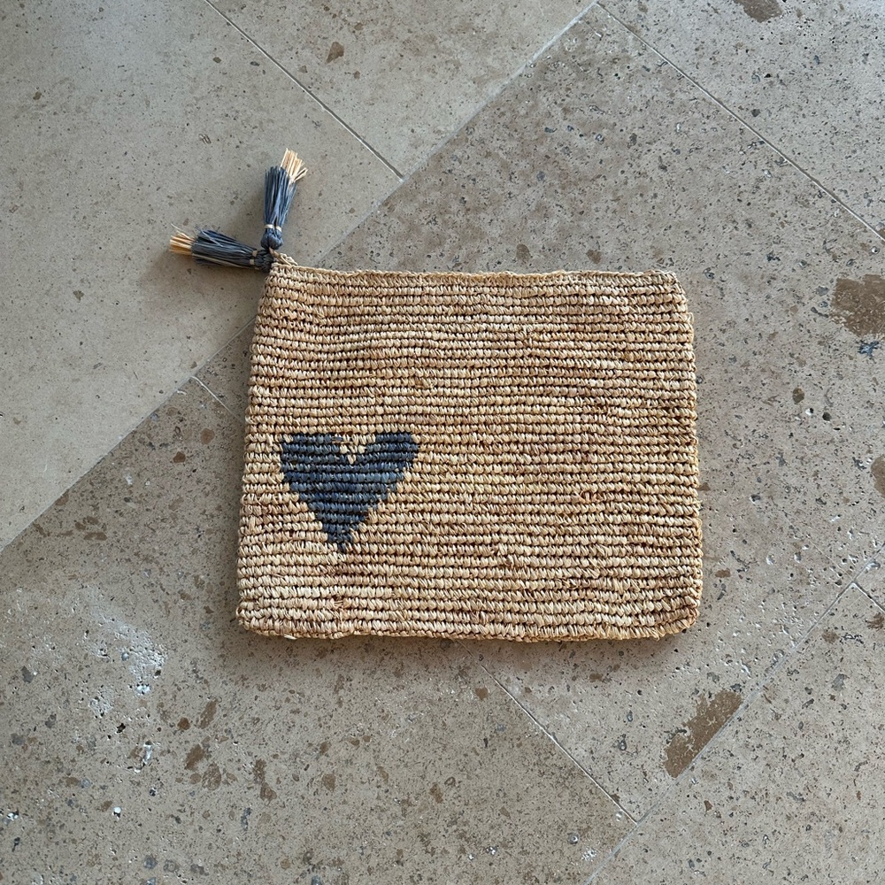 Aerin Beige Canvas Interior Clutch